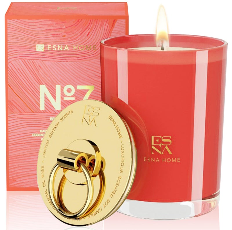 ESNA HOME Luxury Highly Scented Soy Candle Natural Lavender Essential Oils Aromatherapy Candles for Relaxation Unique Gifts for Women Living Room Decor Holiday Gift for Christmas 8.8oz 50 Hours Long Clean Burn - Image 1
